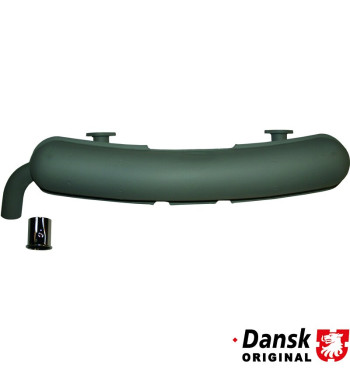 Exhaust rear, with one Ø60 mm tail pipe and chrome tip. Made of steel with grey heat resistant paint
