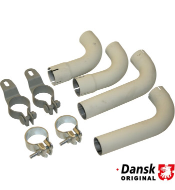 Tail pipe set with clamps (complete set not available from Porsche). Made of steel with grey paint