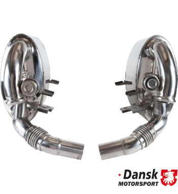 Exhaust set rear, Sport, Super Sound with adjustable sound valves. Made of polished stainless steel