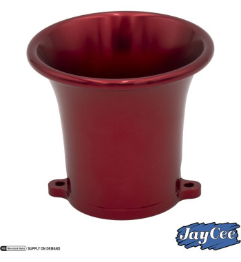 Velocity stack, Billet style aluminium, red anodized, 3 1/4. Fits Weber IDA and Empi EPC carburettors