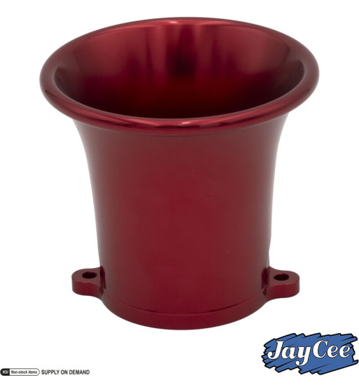 Velocity stack, Billet style aluminium, red anodized, 3 1/4. Fits Weber IDA and Empi EPC carburettors Velocity stack, Billet style aluminium, red anodized, 3 1/4. Fits Weber IDA and Empi EPC carburettors