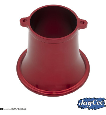 Velocity stack, Billet style aluminium, red anodized, 3 1/4. Fits Weber IDA and Empi EPC carburettors