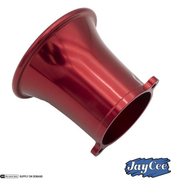 Velocity stack, Billet style aluminium, red anodized, 3 1/4. Fits Weber IDA and Empi EPC carburettors