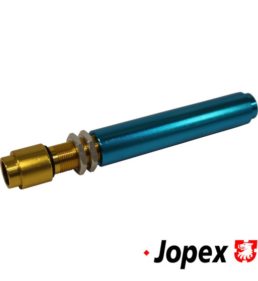 Push rod tube without seals, adjustable, blue/gold. Made of aluminium. Can be installed without removing the cylinder head Push rod tube without seals, adjustable, blue/gold. Made of aluminium. Can be installed without removing the cylinder head