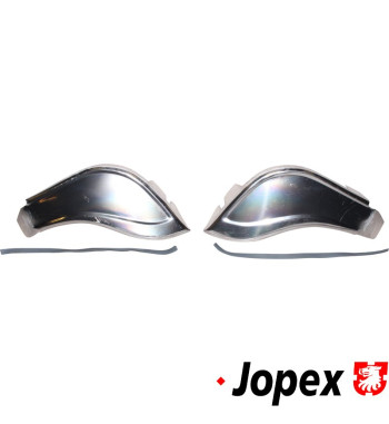 Wing guard set, front, aluminium, chrome gloss anodized, 2 pieces. Germany. Protect the wing from small dents and scratches