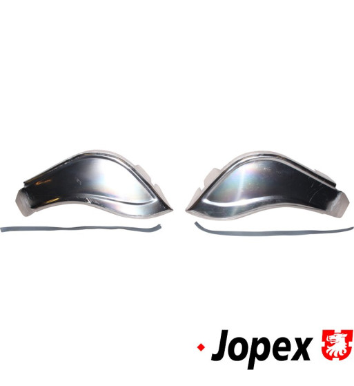 Wing guard set, front, aluminium, chrome gloss anodized, 2 pieces. Germany. Protect the wing from small dents and scratches Wing guard set, front, aluminium, chrome gloss anodized, 2 pieces. Germany. Protect the wing from small dents and scratches