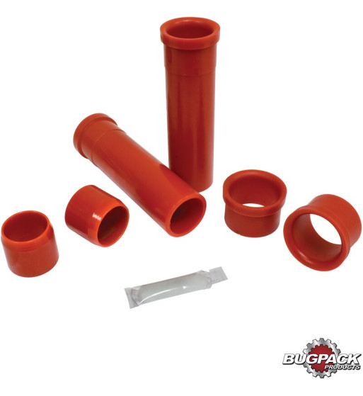 Bushing set for front axle beam, inner and outer, urethane, for ball joint, red, 6 pieces, Bugpack Bushing set for front axle beam, inner and outer, urethane, for ball joint, red, 6 pieces, Bugpack