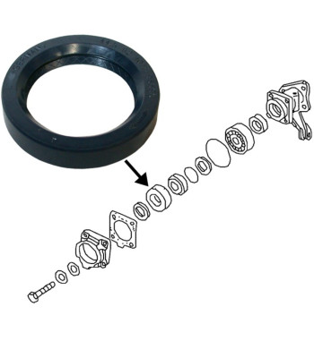 Oil seal for wheel bearing, single lip, rear, Ø inner 44.5 mm, Ø outer 62 mm, width 10 mm, swing axle