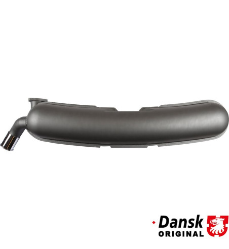 Exhaust rear, with one Ø60 mm tail pipe and chrome tip. Made of steel with grey heat resistant paint. With TÜV/EEC approval
