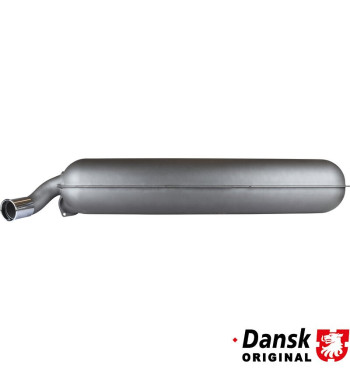 Exhaust rear, with one Ø60 mm tail pipe and chrome tip. Made of steel with grey heat resistant paint. With TÜV/EEC approval