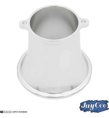 Velocity stack, Billet style aluminium, silver anodized, 3 1/4. Fits Weber IDA and Empi EPC carburettors
