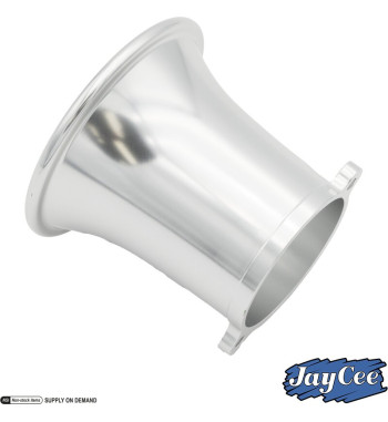 Velocity stack, Billet style aluminium, silver anodized, 3 1/4. Fits Weber IDA and Empi EPC carburettors