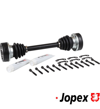 Drive shaft, complete with boots and bolts, rear, left, 457 mm, new. For automatic transmission and I.R.S.