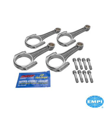 Connecting rod set, I-Beam, length 137 mm, VW Journal 55 mm, 4 pieces, with ARP 3/8 rod bolts. Made of forged chromoly steel