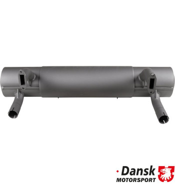 Exhaust rear, Sport, with two tail pipes for bumper. Made of steel with grey heat resistant paint