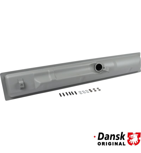 Exhaust rear, OE style, without tail pipe. Tail pipe in left side. Made of steel with heat resistant grey paint