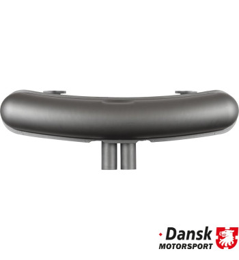 Exhaust rear, Sport, GT3 style, with two Ø63 mm center tail pipes. Made of steel with grey heat resistant paint