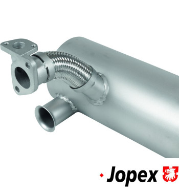 Exhaust rear, Sport, without pre-heating, with two tail pipes. Made of glass bead blasted stainless steel