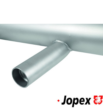 Exhaust rear, Sport, without pre-heating, with two tail pipes. Made of glass bead blasted stainless steel