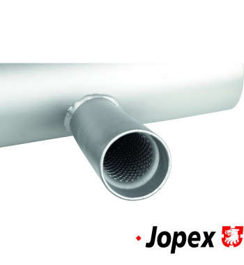 Exhaust rear, Sport, without pre-heating, with two tail pipes. Made of glass bead blasted stainless steel