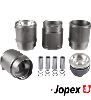 Big bore piston and cylinder set, casted, turn 2.1 to 2.2 L, bore 95.5 mm, stroke 76.0 mm, upper 107 mm, lower 100 mm, CLASSIC