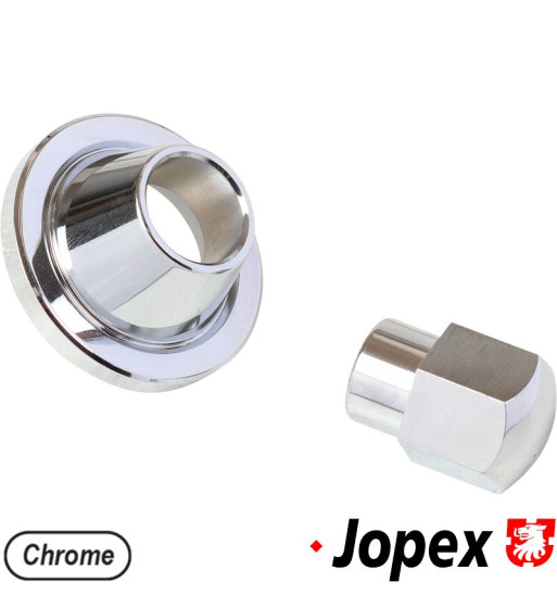 Nut for alternator pulley with cover, chrome. Fits both 6 and 12 Volt. Completes the alternator pulley no. AC903111 Nut for alternator pulley with cover, chrome. Fits both 6 and 12 Volt. Completes the alternator pulley no. AC903111