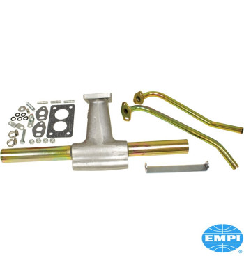 Progressive intake manifold set with tubes and bracket. For EMPI EPC 32/36F, Weber DFEV-DFA V and Holley 5200 carburetors