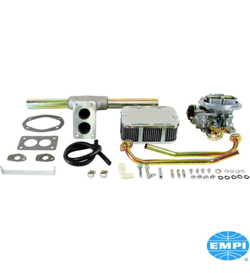 Progressive carburettor kit with air cleaner, EPC 32/36F. Isolated-style manifold for use with dual or single port
