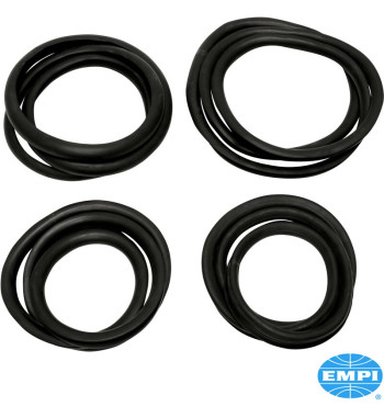 Window seal set without groove for moulding, Cal look, 4 pieces. Including front, rear and quarter window seals