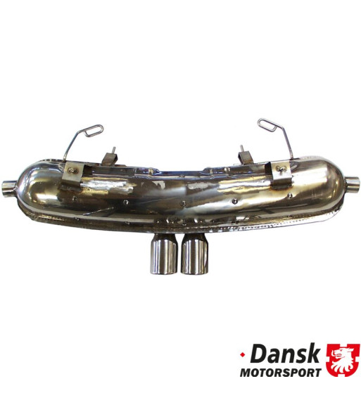 Exhaust rear, Sport, with two Ø76 mm tail pipes. Made of polished stainless steel. With TÜV/EEC approval for 2.5 L engine Exhaust rear, Sport, with two Ø76 mm tail pipes. Made of polished stainless steel. With TÜV/EEC approval for 2.5 L engine