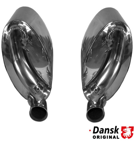 Exhaust set rear, Sport, OE sound. Made of polished stainless steel. With TÜV/EEC approval