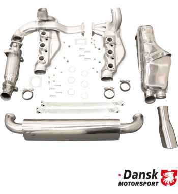 Exhaust set, with one Ø100 mm tail pipe, without catalytic converter. Made of stainless steel. With TÜV on exhaust