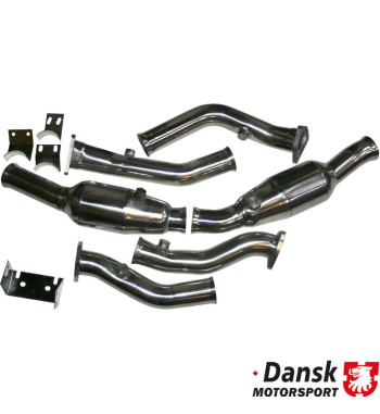 Catalytic converter set, Sport, 100 cells. For Bischoff and Gillet exhaust system. Made of polished stainless steel