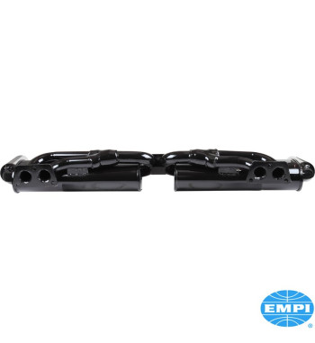 Exhaust system, GT, 1 3/8 tubing, with two tail pipes. Made of steel with black paint, tail pipes chromed
