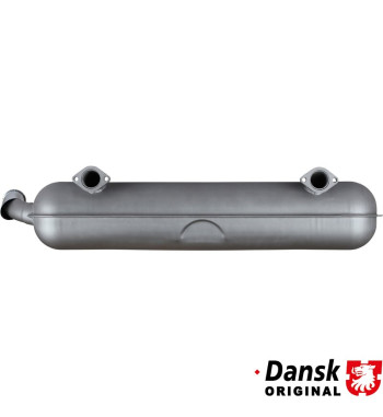 Exhaust rear, with one Ø57 mm tail pipe and chrome tip. Made of steel with grey heat resistant paint. With TÜV/EEC approval