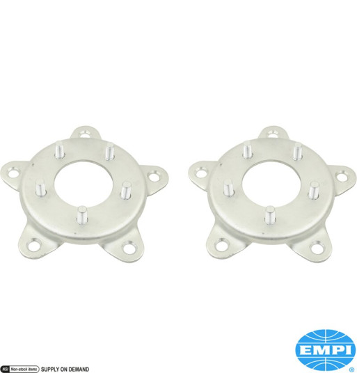 Wheel adapter set, Ford wheel to 5 lug VW, 26.2 mm thick, Ford 4 1/2 pattern, 1/2 x 20 thread, aluminium, 2 pieces Wheel adapter set, Ford wheel to 5 lug VW, 26.2 mm thick, Ford 4 1/2 pattern, 1/2 x 20 thread, aluminium, 2 pieces