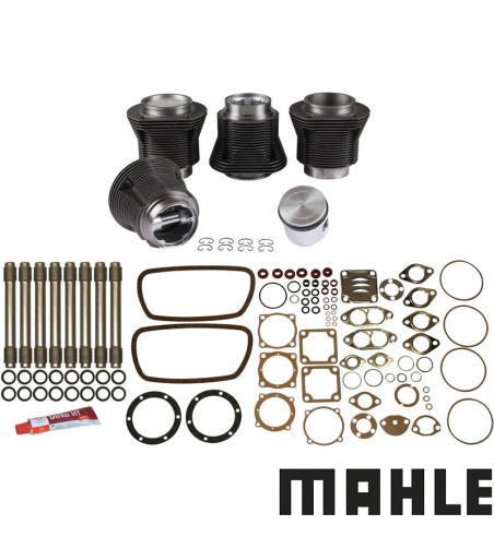 Piston and cylinder set, complete, casted, bore 77.0 mm, stroke 69.0 mm, upper 90 mm, lower 90 mm, MAHLE