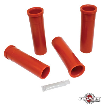 Bushing set for front axle beam, inner and outer, urethane, for link pin with needle bearings, red, 4 pieces, Bugpack