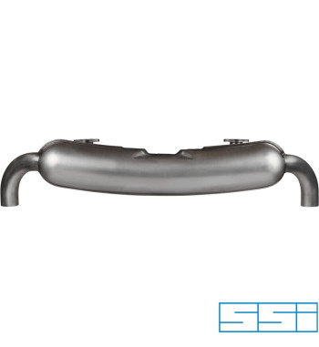 Exhaust rear, Sport, with two Ø70 mm tail pipes. For use with heat exchanger conversion. Made of stainless steel
