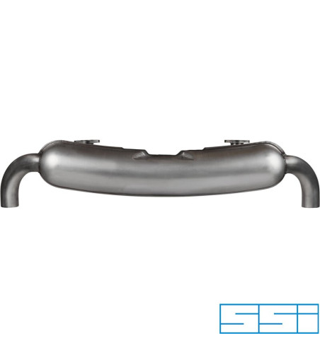 Exhaust rear, Sport, with two Ø70 mm tail pipes. For use with heat exchanger conversion. Made of stainless steel