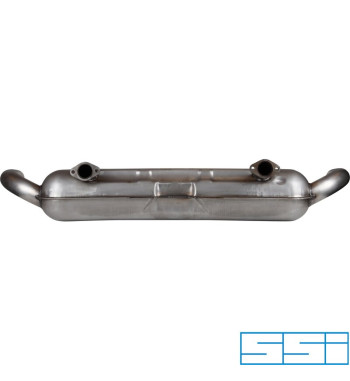 Exhaust rear, Sport, with two Ø70 mm tail pipes. For use with heat exchanger conversion. Made of stainless steel