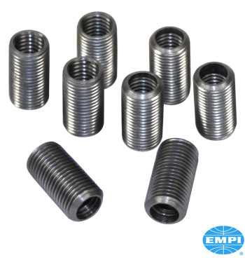 Engine case saver set, 8x1.25 mm inner diameter, 12x1.5 mm outer diameter, 8 pieces. Repair stripped and worn head stud threads