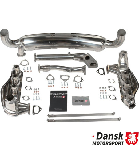 Exhaust set, with two Ø84 mm tail pipes. Made of polished stainless steel. Including heat exchangers