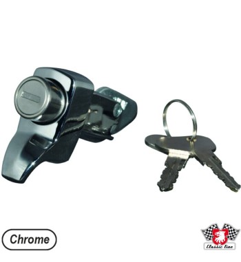 Lock for engine lid with keys, chrome