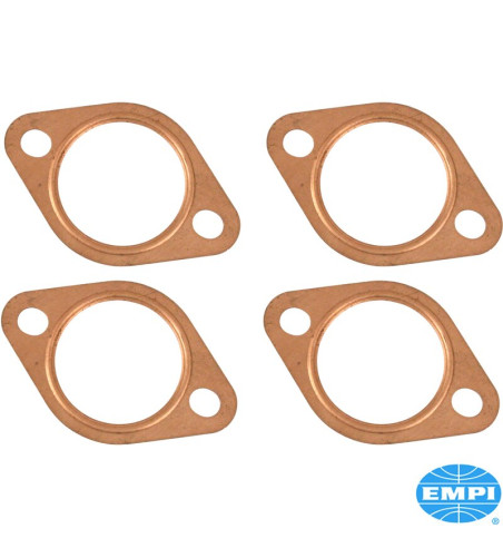 Gasket set between preheating pipe and exhaust rear, single port, inner diameter 1 1/2, 4 pieces. Made of copper