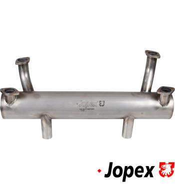 Exhaust rear, Performance, 42 mm tubing, without heat bells, with two tail pipes. Made of stainless steel
