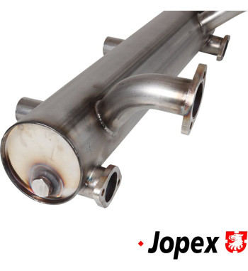 Exhaust rear, Performance, 42 mm tubing, without heat bells, with two tail pipes. Made of stainless steel