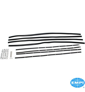 Door window scraper set, snap-in. Replace your 1 piece window glue-in scrapers with this new snap-in scraper set