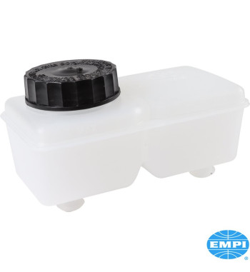Brake fluid reservoir including black cap. For models with dual circuit brake system without brake booster, bulk