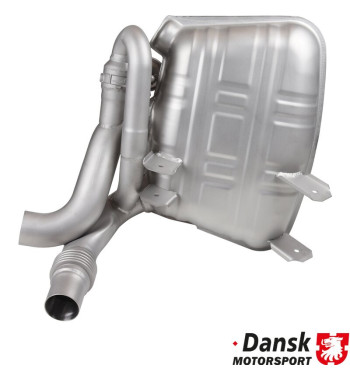 Exhaust set rear, Sport, OE style, with adjustable sound valves. Made of glass bead blasted stainless steel